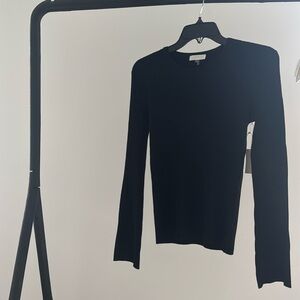 NEW ECRU Black Ribbed Long Sleeve Top – Size S